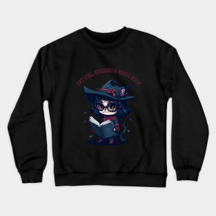 Cat the read book Crewneck Sweatshirt